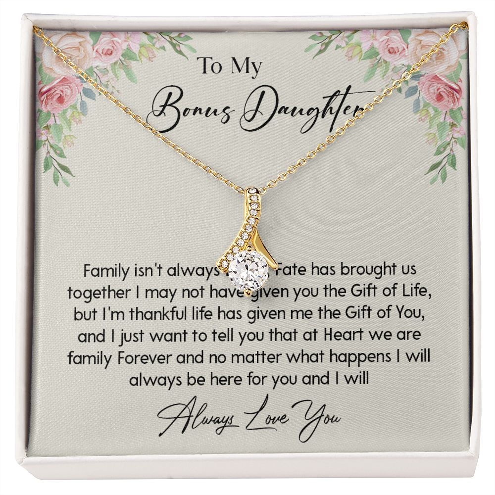 468B To my Bonus Daughter Necklace, Bonus Daughter, Step Daughter Gift, Birthday Gift