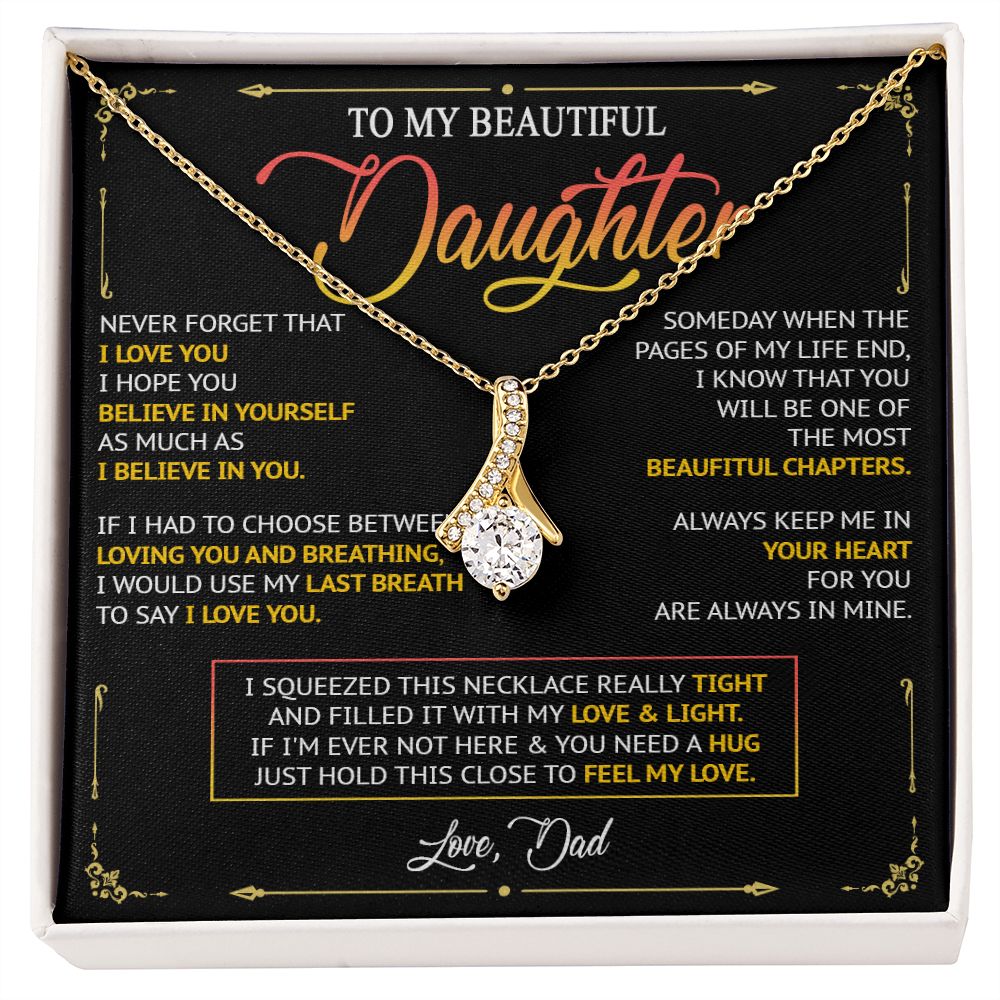 481B To My Daughter Necklace, Birthday Gift For Daughter From Dad, Women Jewelry Gift