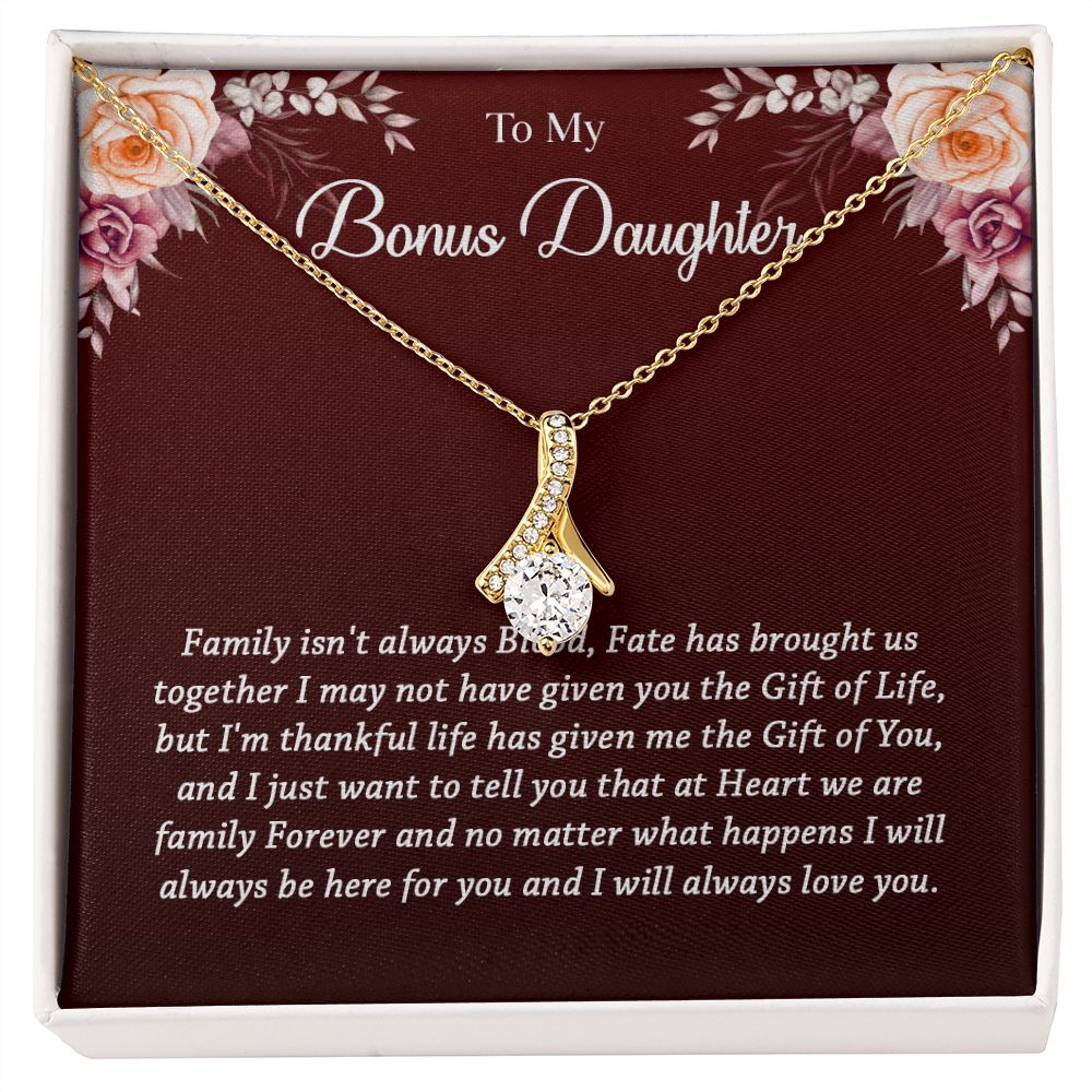 631B To My Bonus Daughter Necklace, Best Birthday Christmas Gift, Bonus Daughter Gift