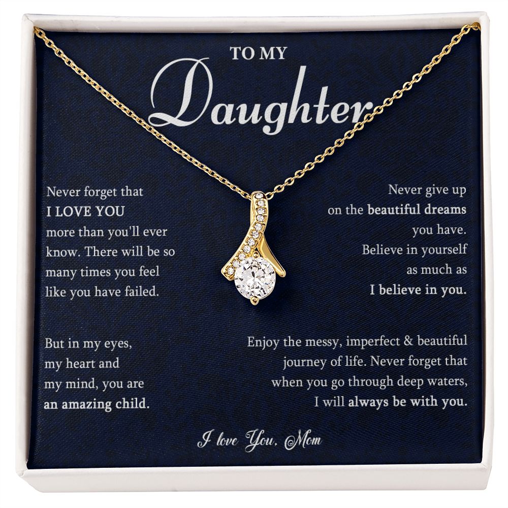 531B To My Daughter Necklace, Gift for Daughter from Mom, Daughter Love Necklace Gift