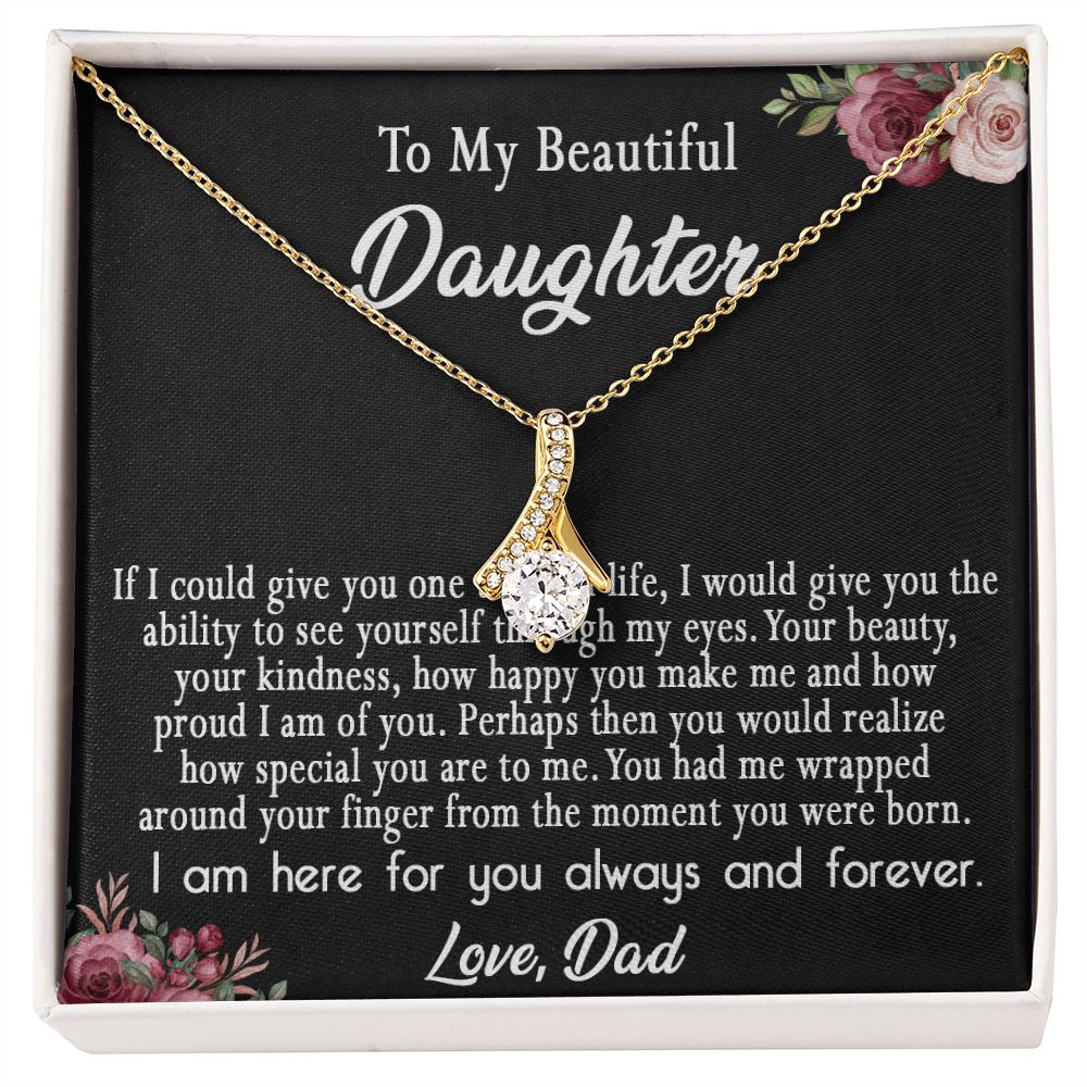 113B To My Beautiful Daughter Necklace, Daughter Father Necklace, Gift Xmas From Dad