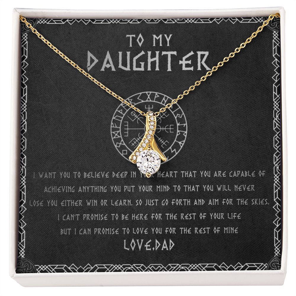 55B To My Daughter From Viking Dad, Gift For Viking Daughter Love Knot Necklace