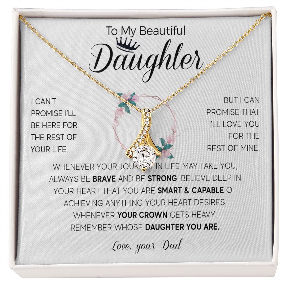 565B To My Daughter Necklace, Daughter Birthday Gifts For Daughter from Dad, Father
