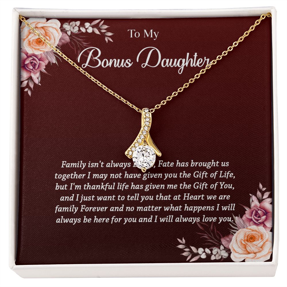 621B To My Bonus Daughter Necklace, Gift Birthday, Christmas, Gift Ideas, Necklace