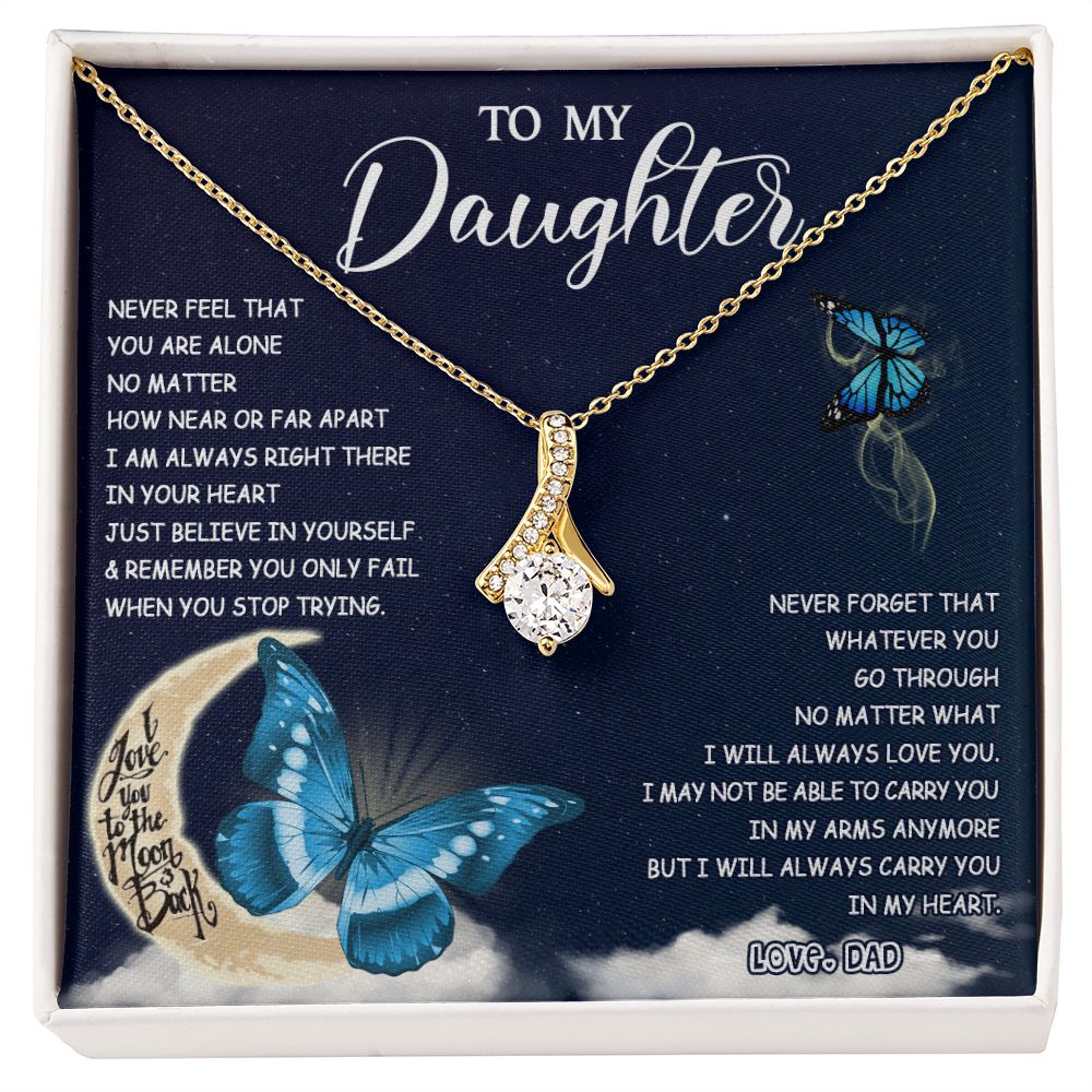 475B To My Daughter Necklace Father to Daughter Birthday Graduation Gift from Dad