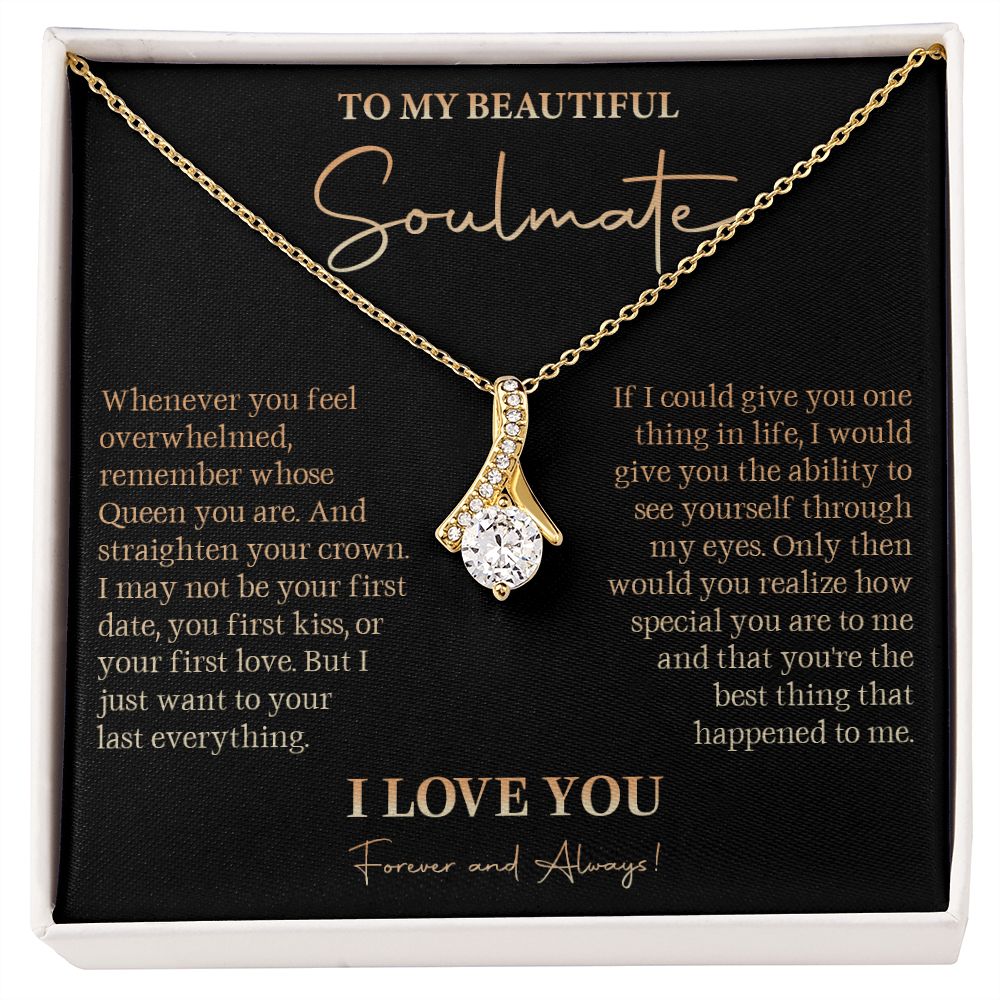 582B To My Soulmate Necklace, Love Gift For Girlfriend Wife, Birthday Gift for Womens