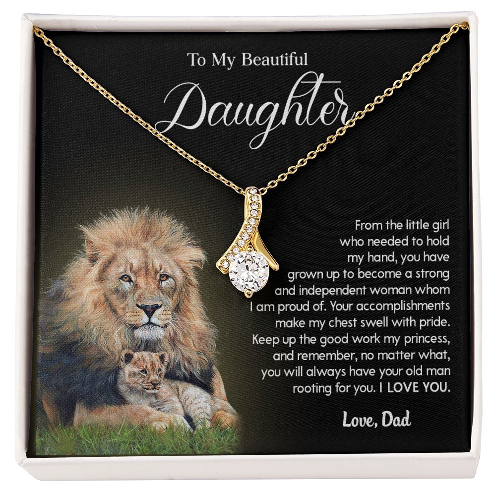 619B To My Daughter Necklace From Dad, Father Daughter Gift,Christmas Birthday Gift
