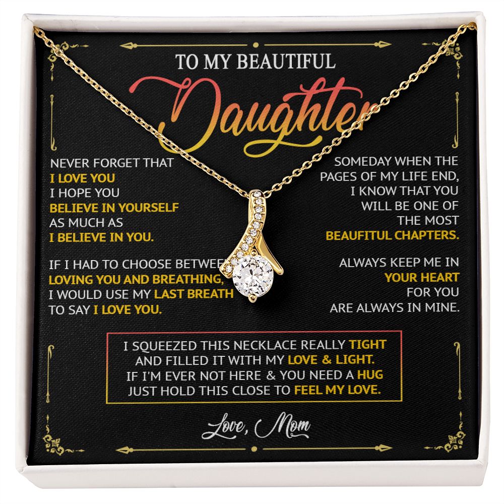 482B To My Daughter Necklace, Birthday Gift For Daughter From Mom, Women Jewelry Gift
