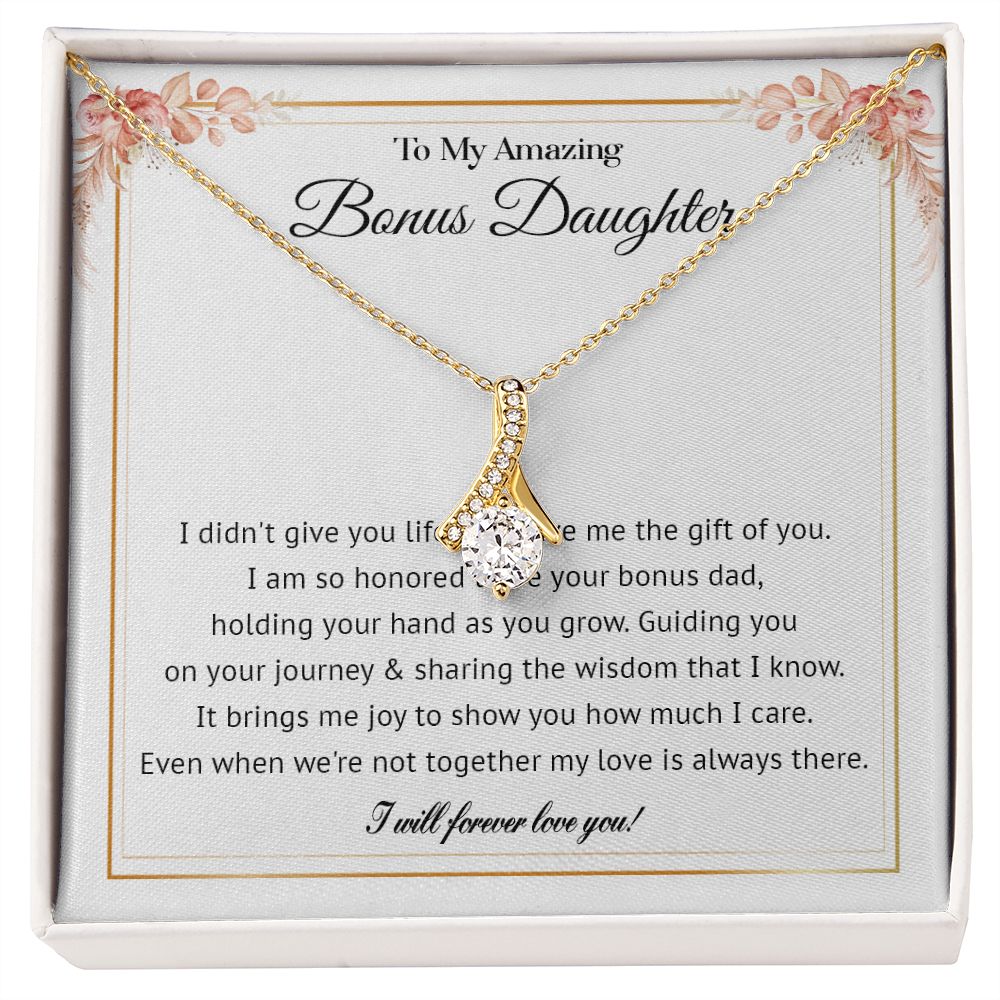 578B To My Bonus Daughter Necklace, Gift For Daughter Necklace, Bonus Daughter Gifts