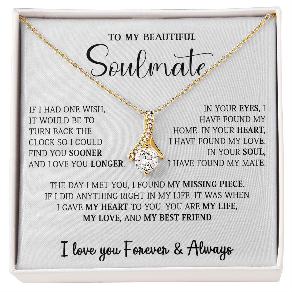 458B To My Soulmate Necklace,Birthday Gift For Wife Girlfriend From Husband,Xmas Gift