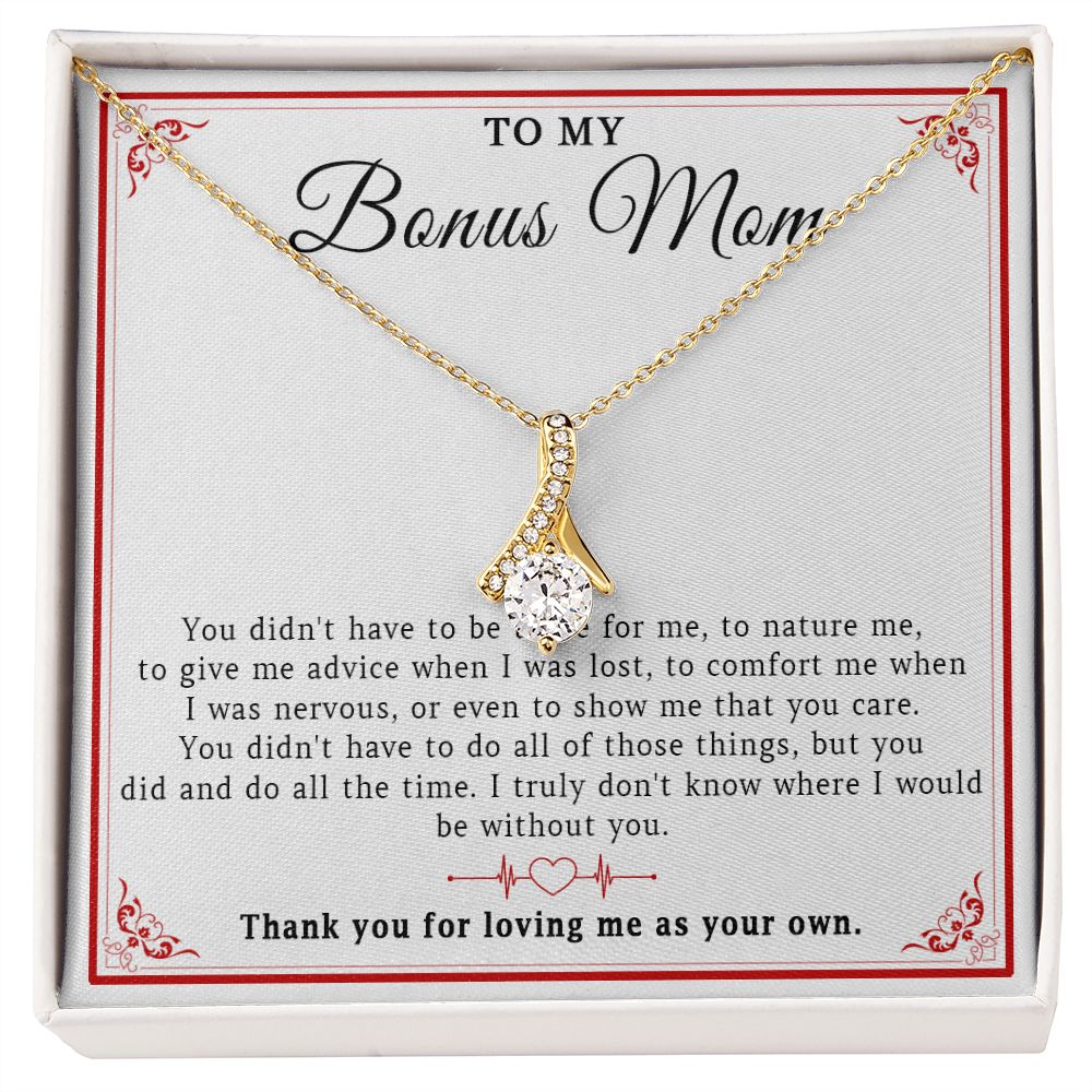549B To My Bonus Mom Necklace, Mother Necklace, Birthday Gift for Bonus Mom, Mother