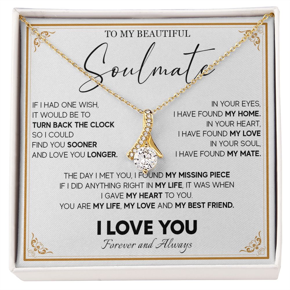 511B To My Beautiful Soulmate Necklace, Gift for Wife, Girlfriend, Anniversary Gift