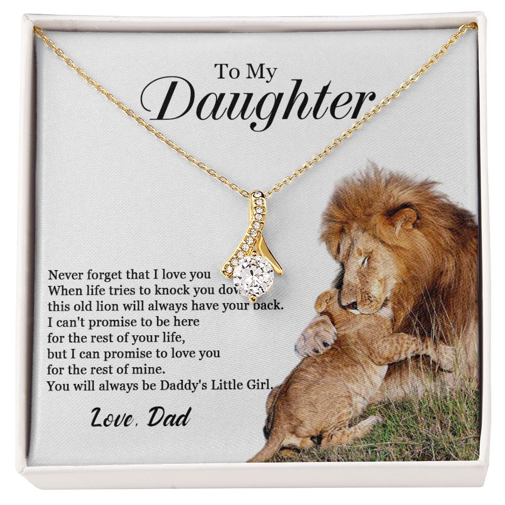 447B To My Daughter Necklace, Gift For Daughter From Dad, Daughter Father Lion, Xmas