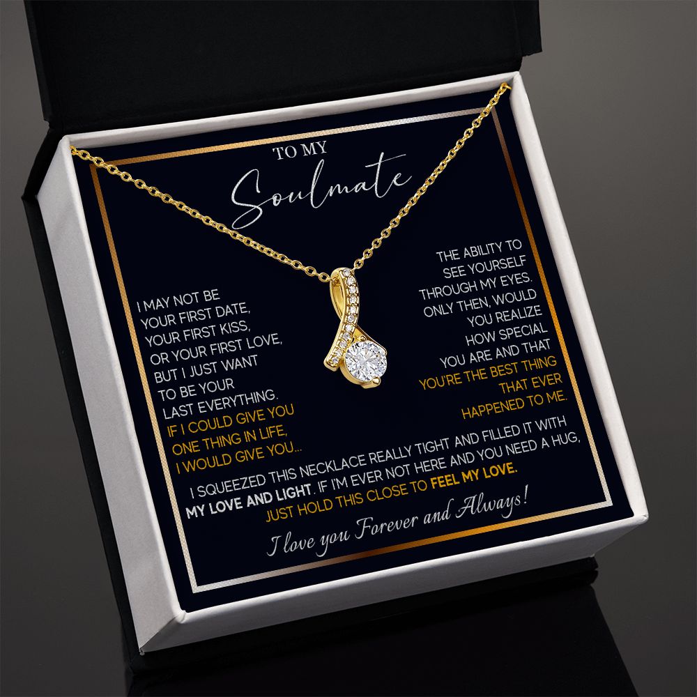 560B To My Soulmate Necklace, Couples in Love Gifts, Jewelry Romantic Gifts For Wife
