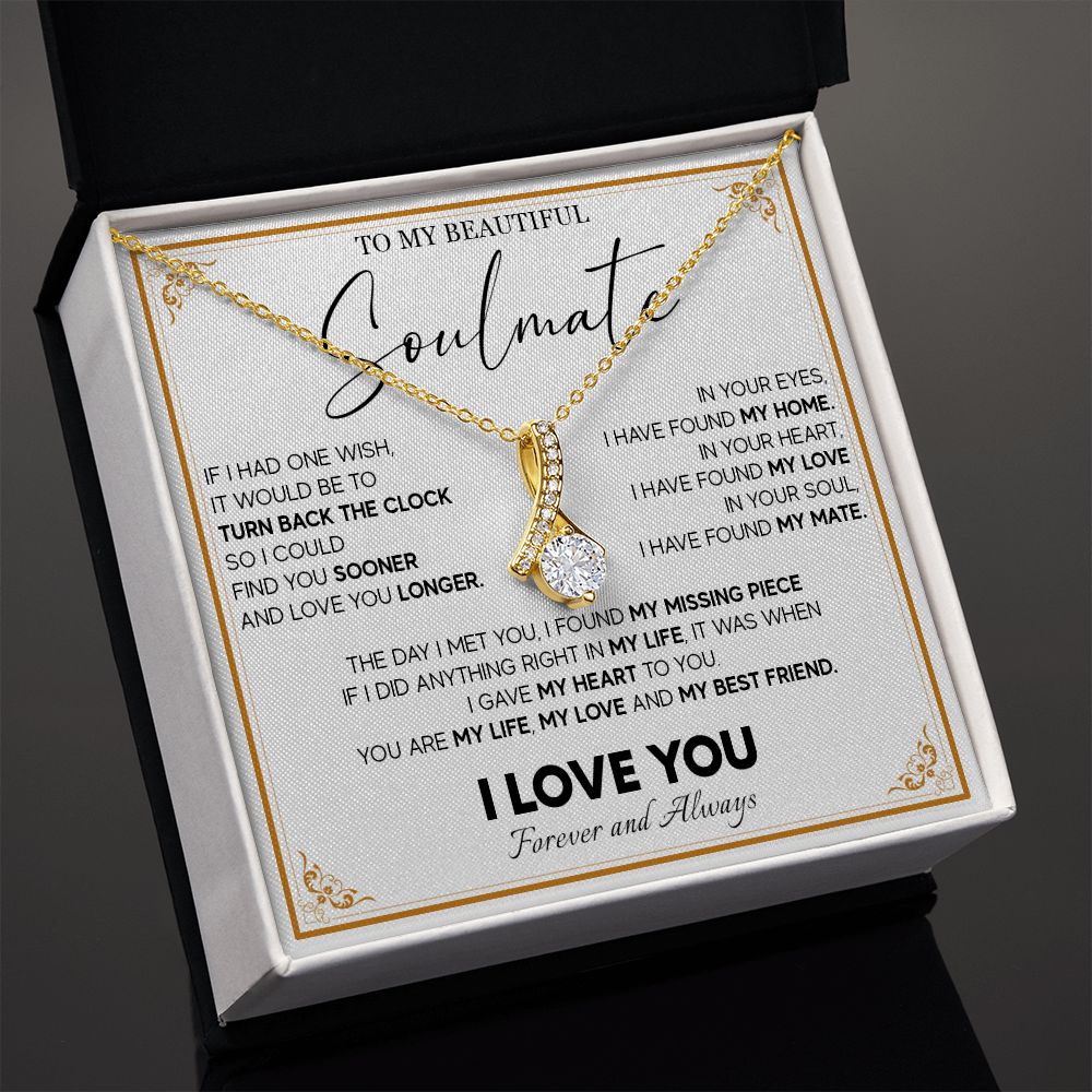 511B To My Beautiful Soulmate Necklace, Gift for Wife, Girlfriend, Anniversary Gift