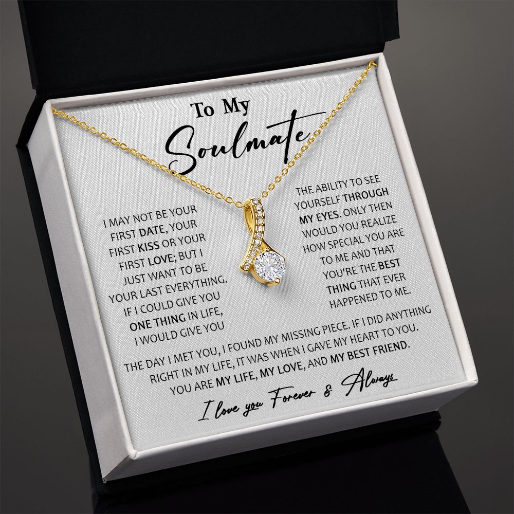 457B To My Soulmate Necklace, Birthday, Xmas Gift For Wife, Girlfriend From Husband