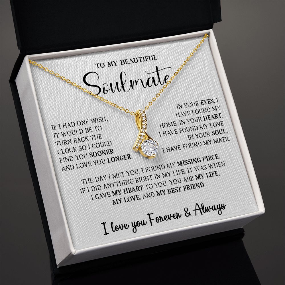 458B To My Soulmate Necklace,Birthday Gift For Wife Girlfriend From Husband,Xmas Gift