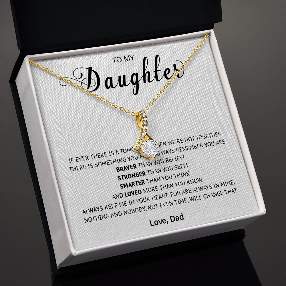 504B To My Daughter Necklace, Birthday Gift For Daughter From Dad, Christmas Jewelry