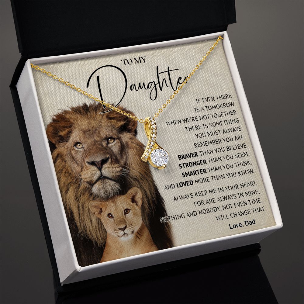 506B To My Daughter Necklace, Gift For Daughter From Dad, Lion Father Gift, Love Gift