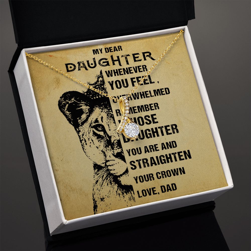 379B To My Daughter Necklace, Lion Necklace Gift Birthday, Necklace Gift From Dad
