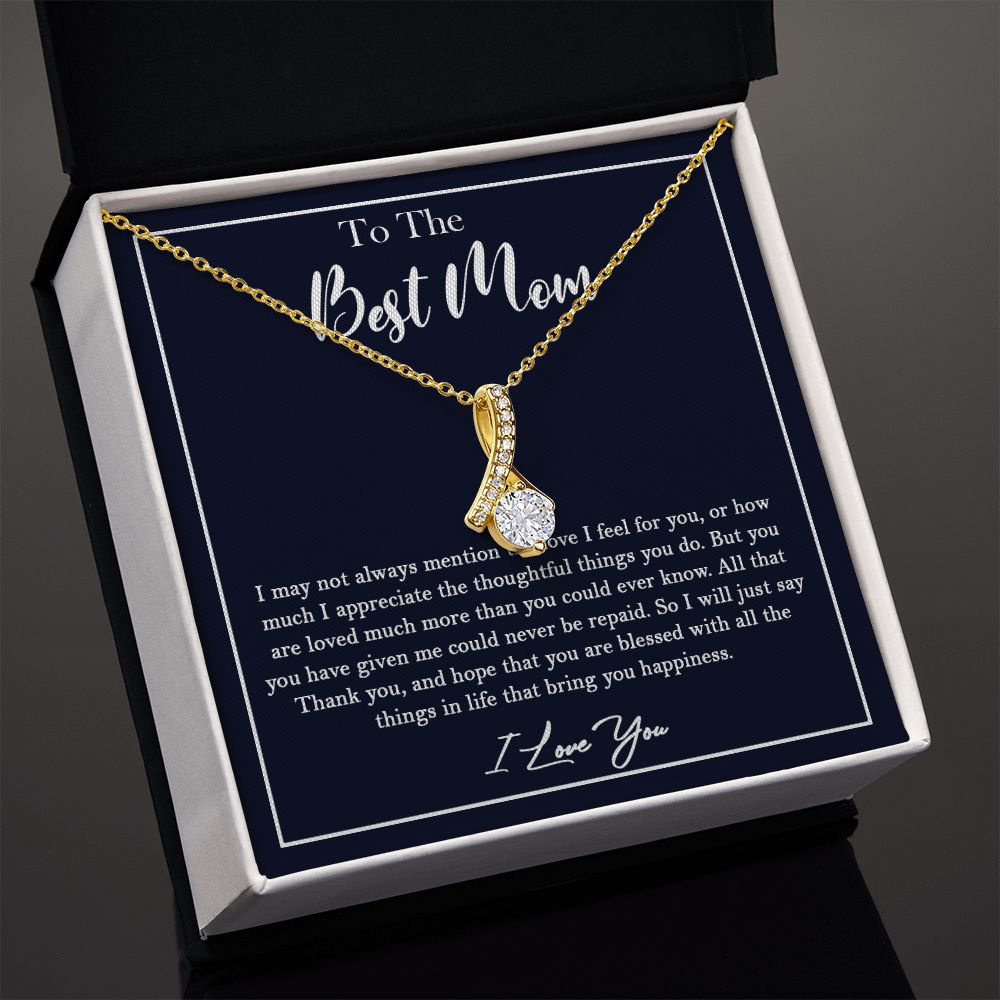 436B To My Best Mom Necklace, Gift For Mom from Son or Daughter, Birthday Xmas Gift