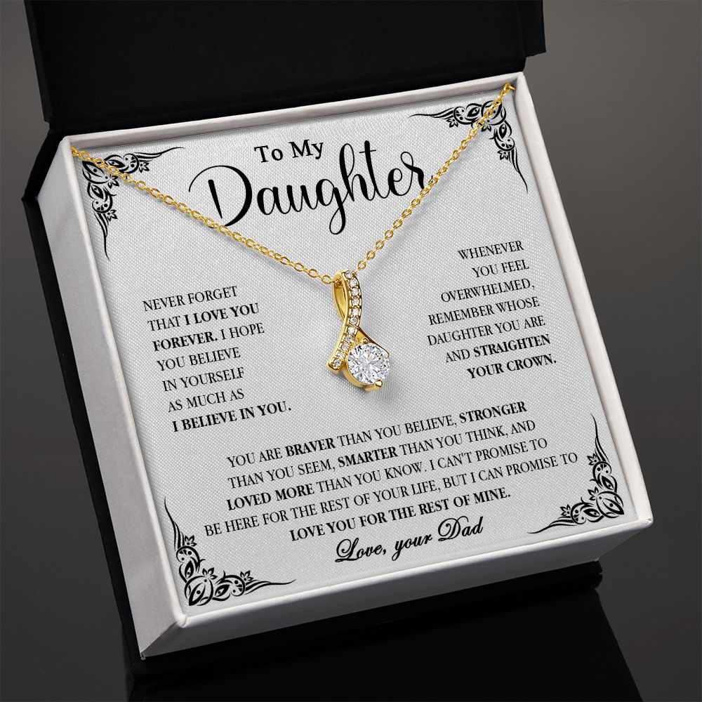 604B To My Daughter Necklace, Necklace Gift for Daughter from Dad,Birthday, Xmas Gift