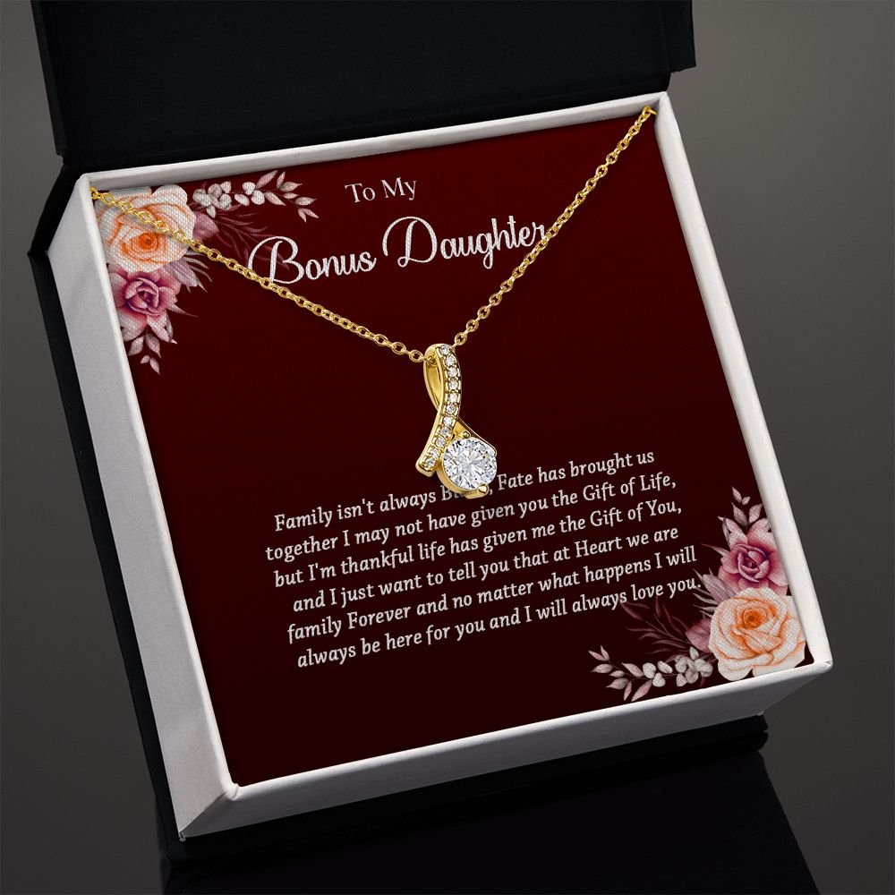 621B To My Bonus Daughter Necklace, Gift Birthday, Christmas, Gift Ideas, Necklace
