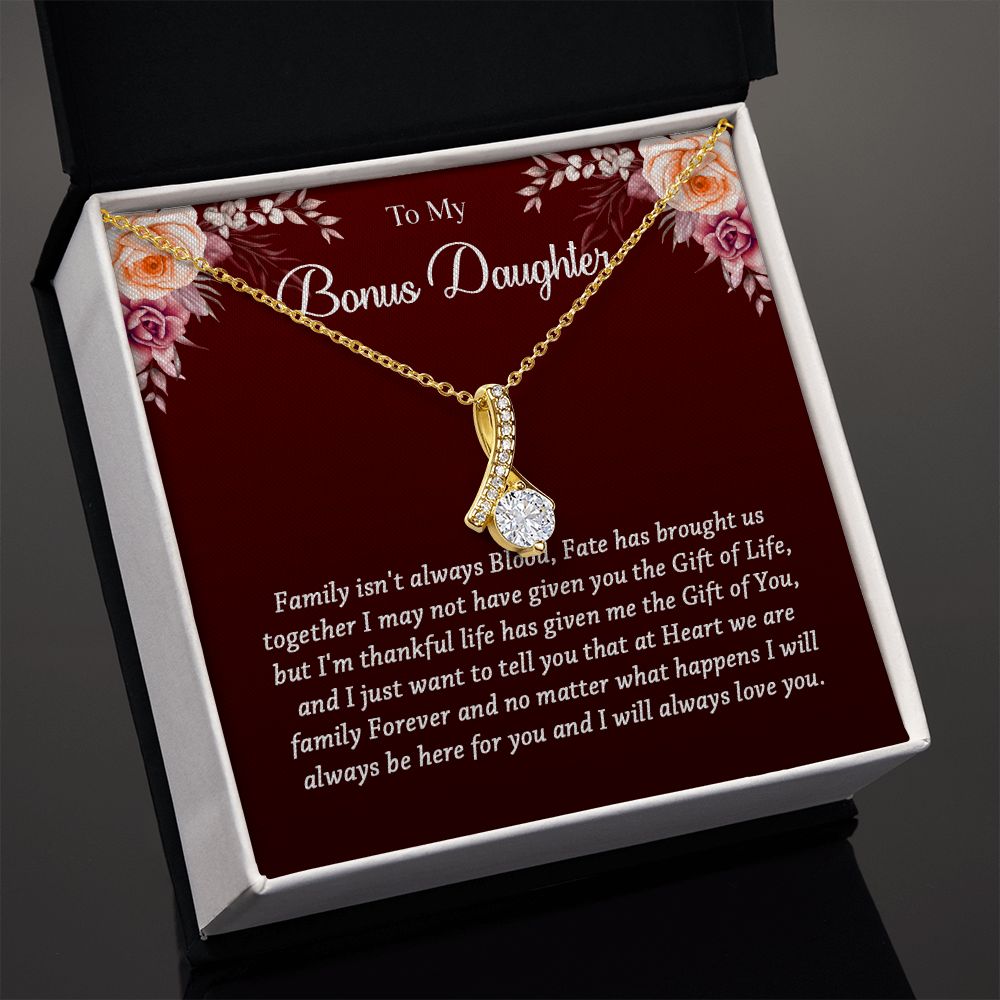 631B To My Bonus Daughter Necklace, Best Birthday Christmas Gift, Bonus Daughter Gift