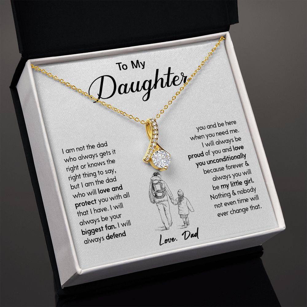 450B To My Daughter Necklace Gift from Dad, Birthday Graduation Christmas Gift