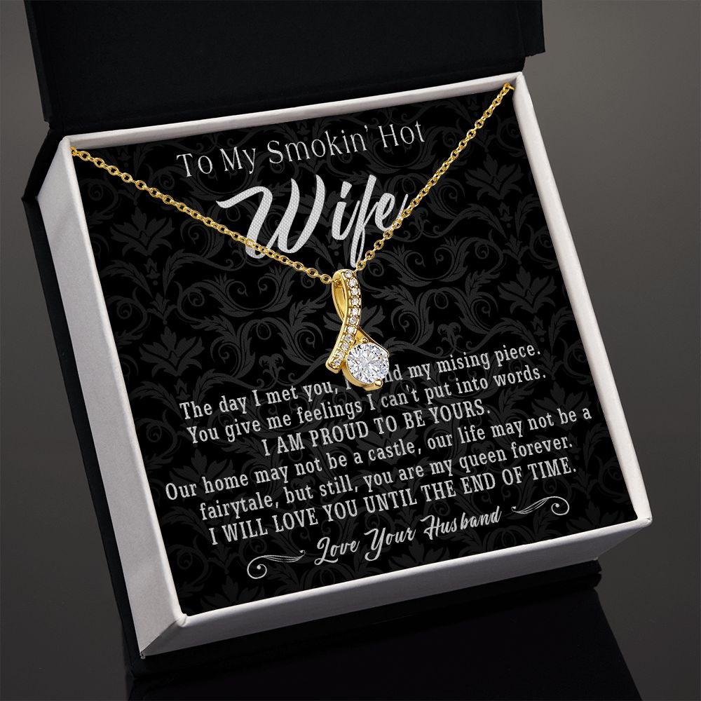 95B To My Smokin Hot Wife Necklace, Anniversary Birthday Gift for Wife From Husband