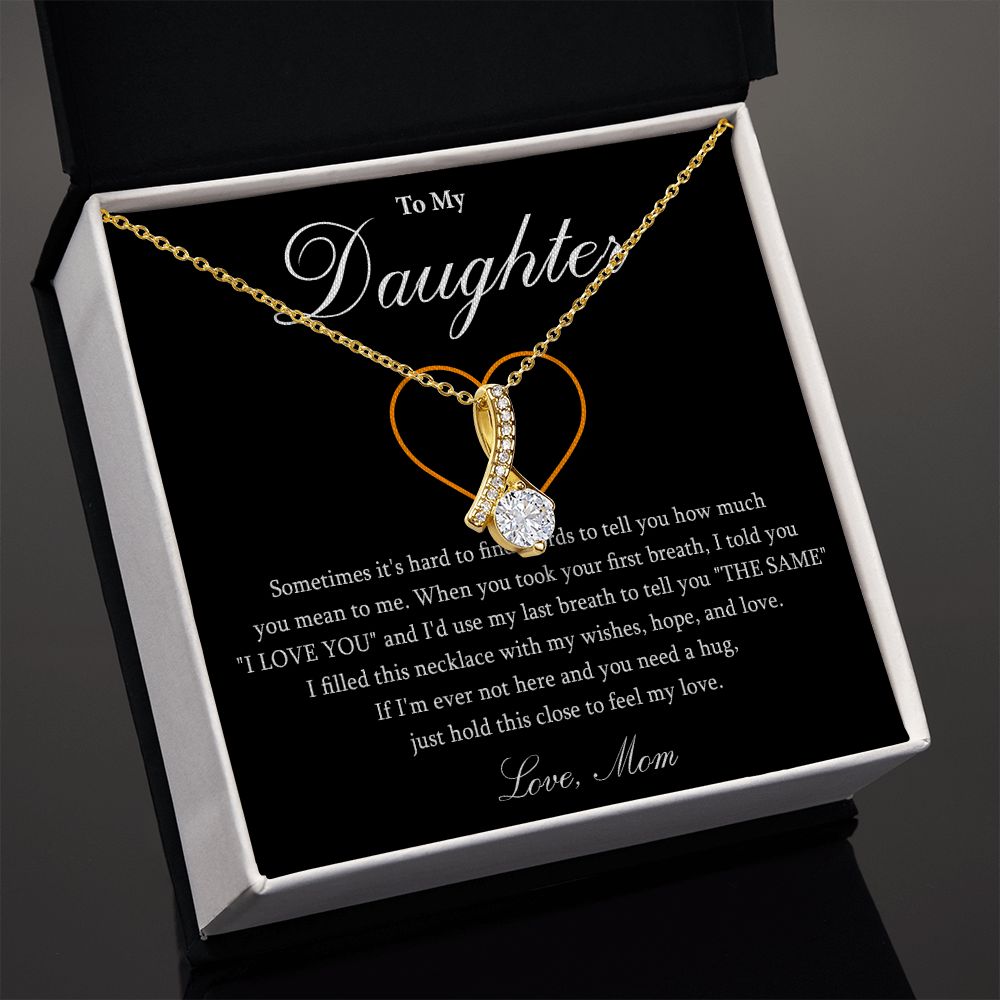 570B To My Daughter Necklace, Gift For Daughter From Mom, Daughter Mother Necklace
