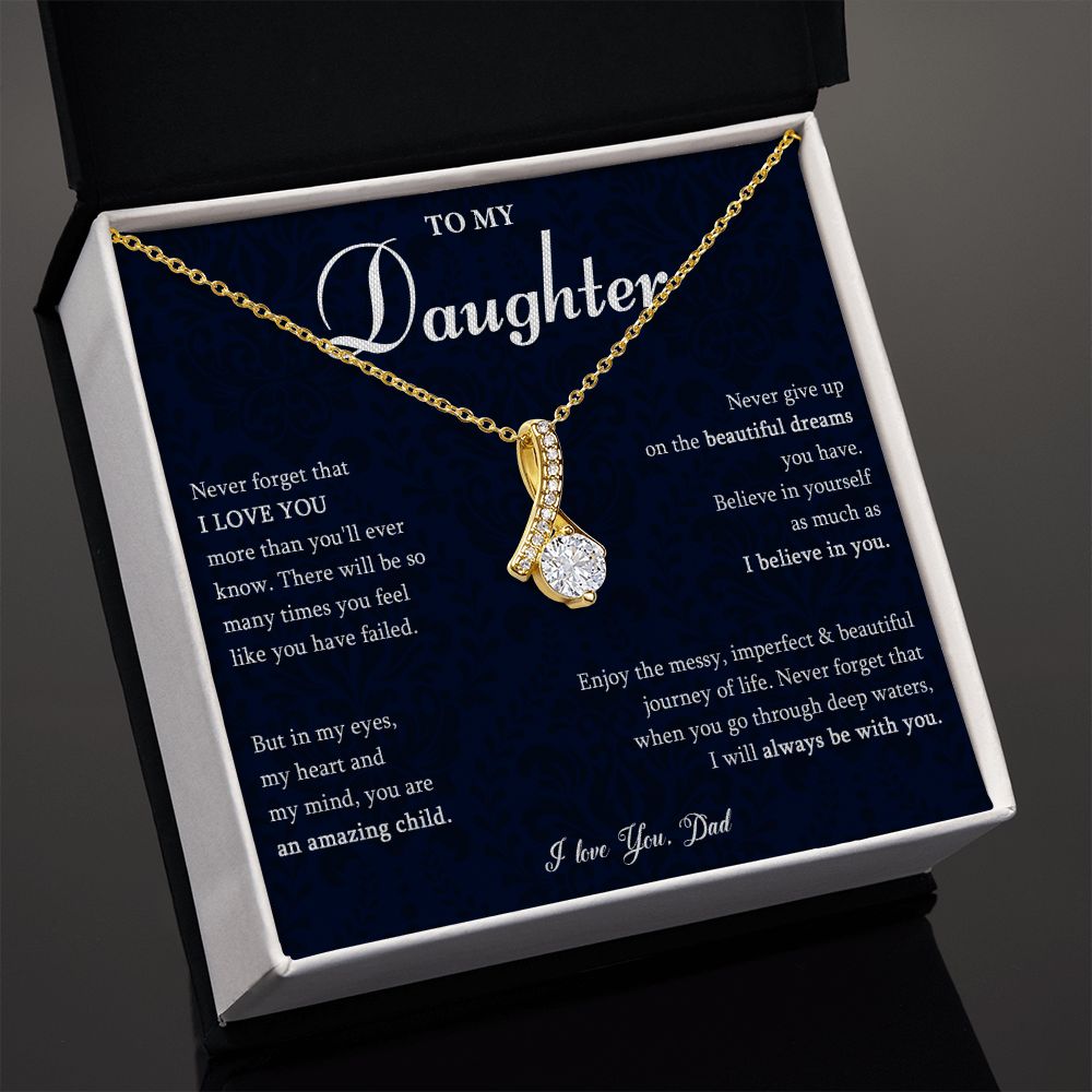 530B To My Daughter Necklace, Gift for Daughter from Dad, Daughter Love Necklace Gift