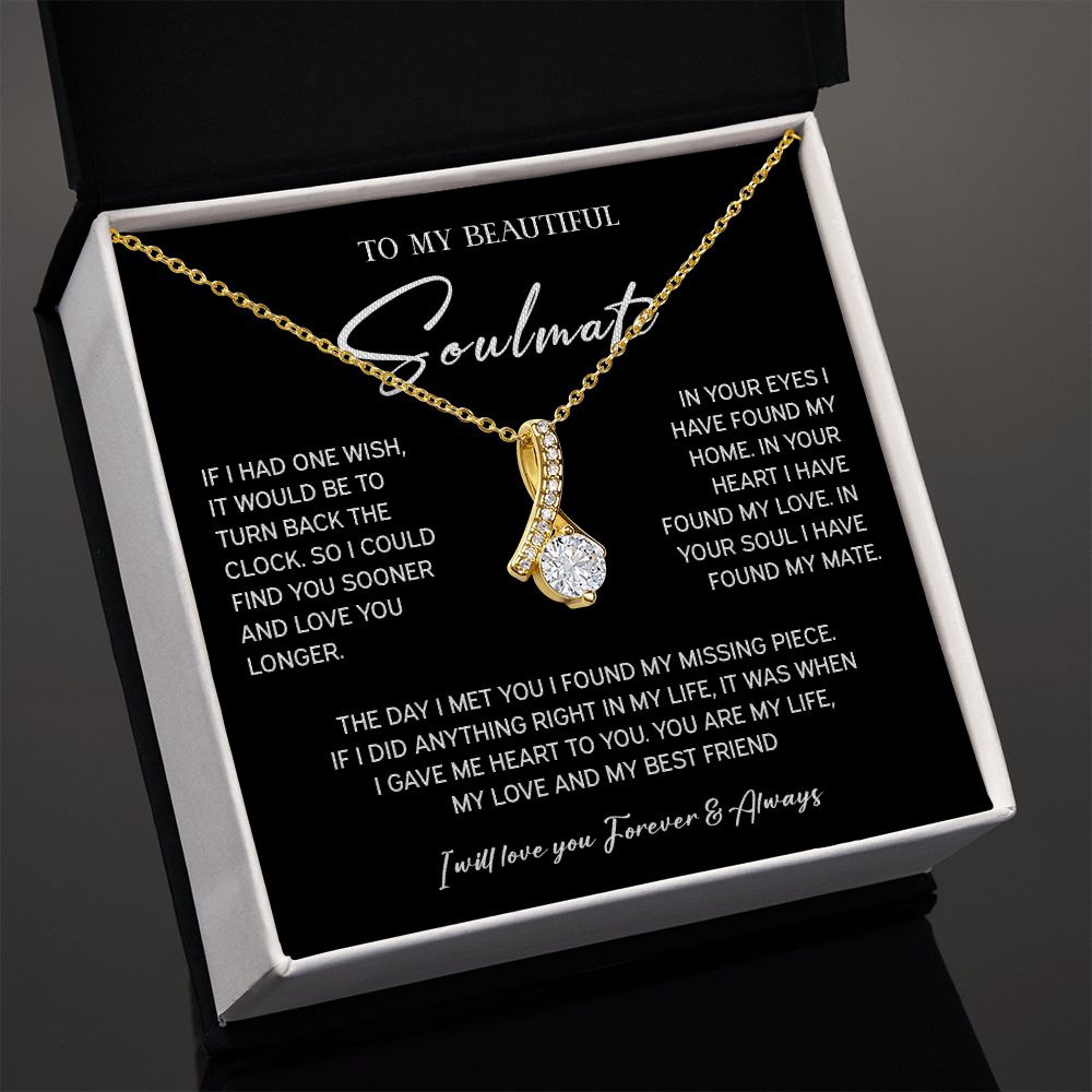 442C To My Soulmate Necklace, Xmas Birthday Gift For Wife Girlfriend From Husband