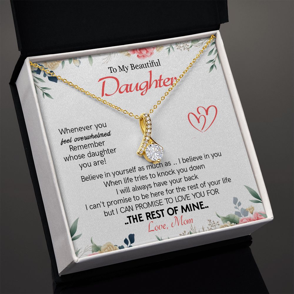 426B To My Beautiful Daughter Necklace From Mom On Graduation, Birthday, Holiday