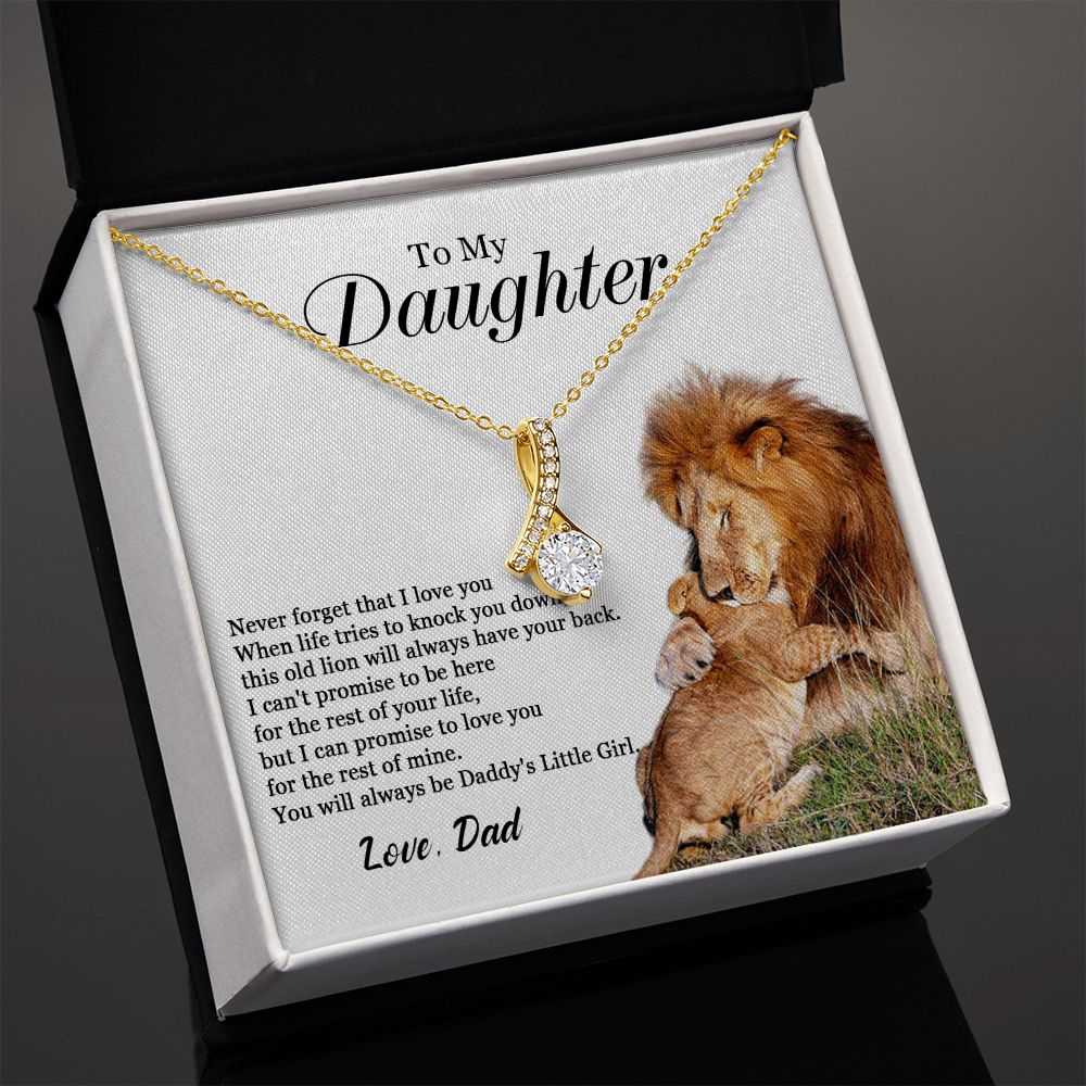 447B To My Daughter Necklace, Gift For Daughter From Dad, Daughter Father Lion, Xmas