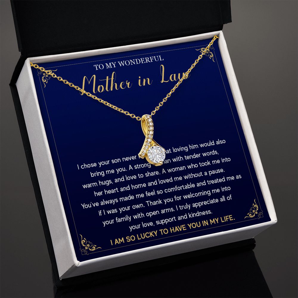 524B To My Mother in Law Necklace from Daughter, Gift to Mother-in-Law Necklace Love