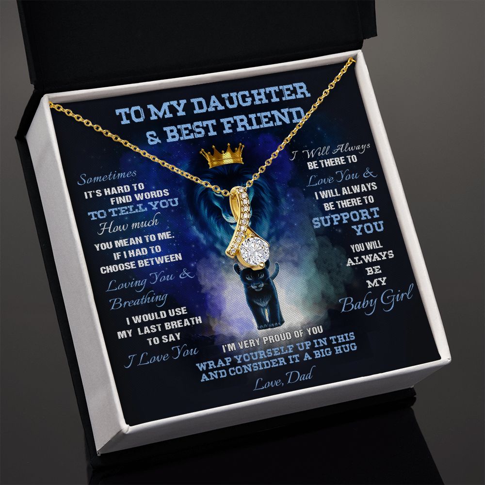 391B Lion To My Daughter & Best Friend Necklace, Xmas Gift For Daughter From Dad