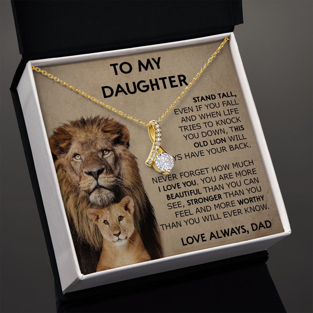 390B Lion To My Daughter Necklace, Xmas Gift For Daughter From Dad, Gift Necklace