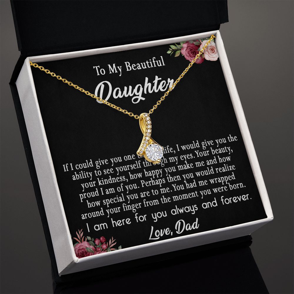 113B To My Beautiful Daughter Necklace, Daughter Father Necklace, Gift Xmas From Dad