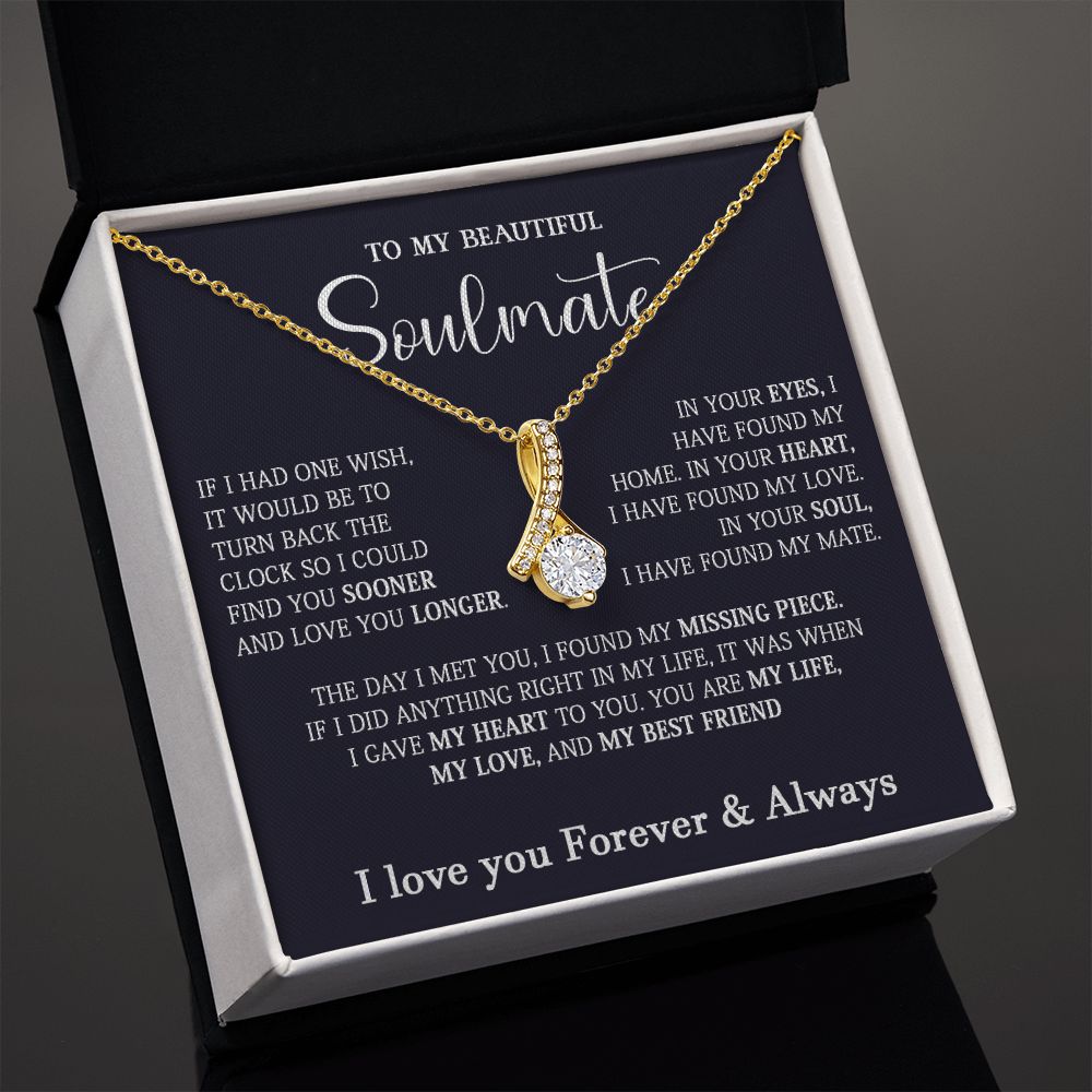 467B To My Soulmate Necklace, Holiday Gift For Wife Girlfriend From Husband,Xmas Gift