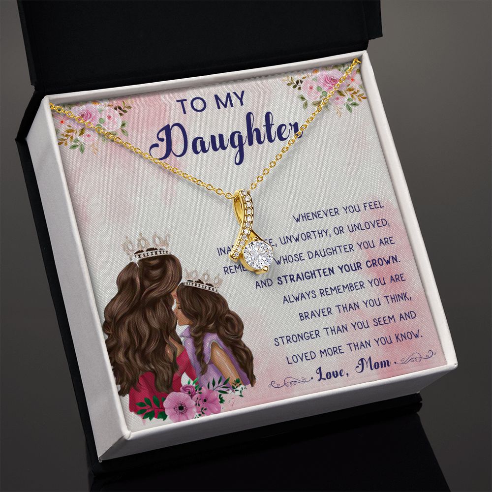 56B To My Daughter Necklace, Gift For Daughter From Mom, Daughter Mother Necklace