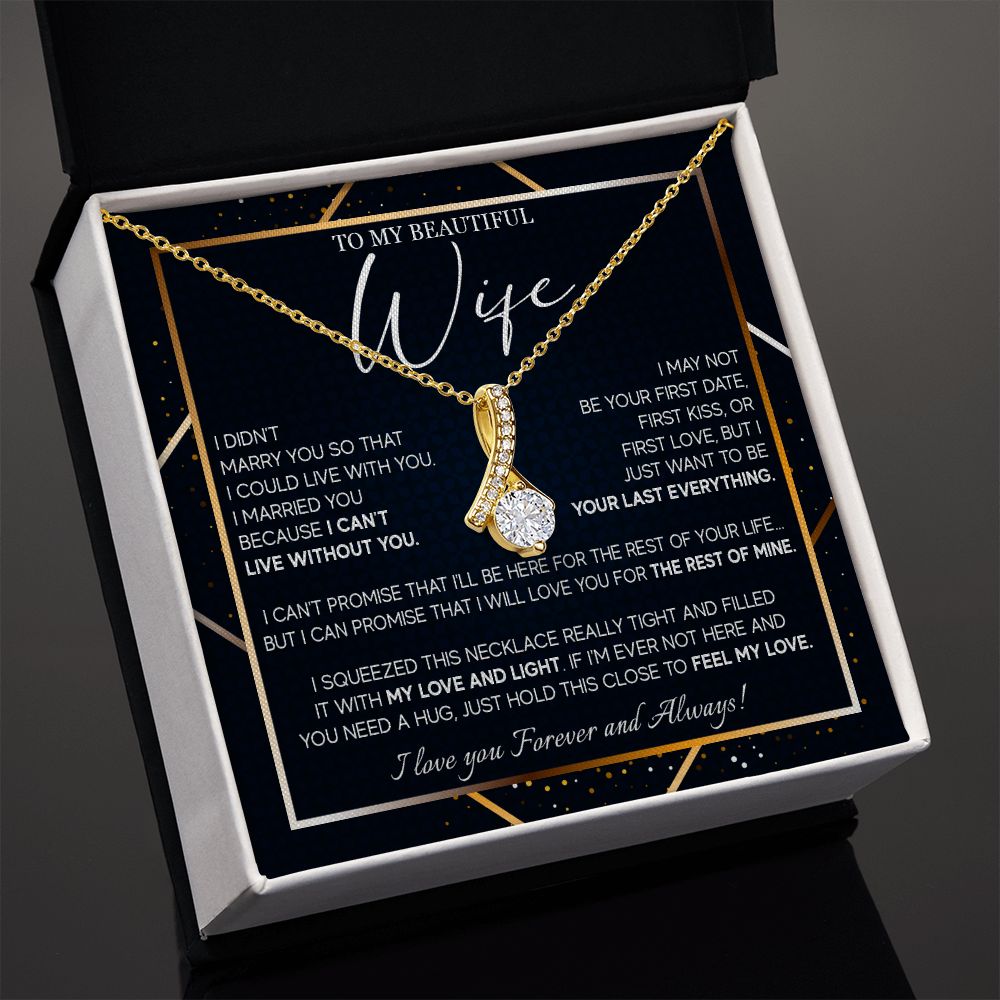 491B To My Beautiful Wife Necklace From Husband, Jewelry For Women, Birthday Gifts
