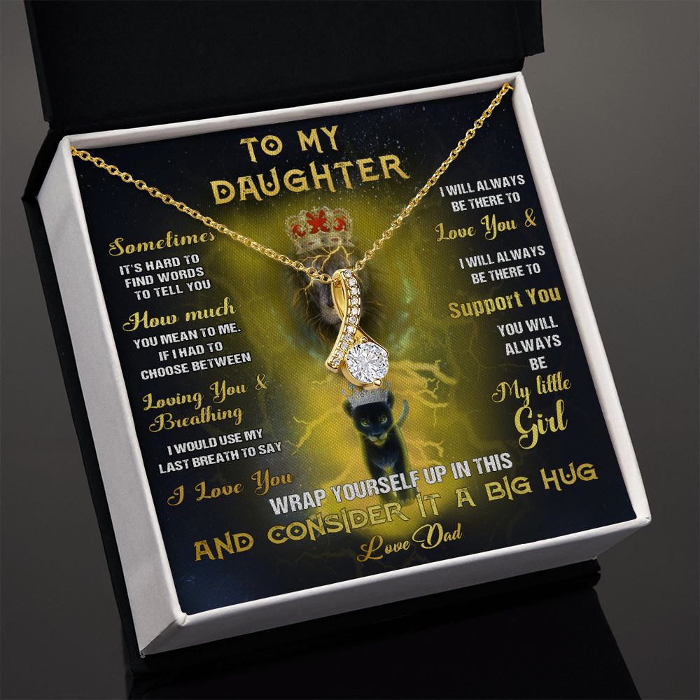 380B Lion To My Daughter Necklace, Daughter Father Necklace, Gift Birthday From Dad