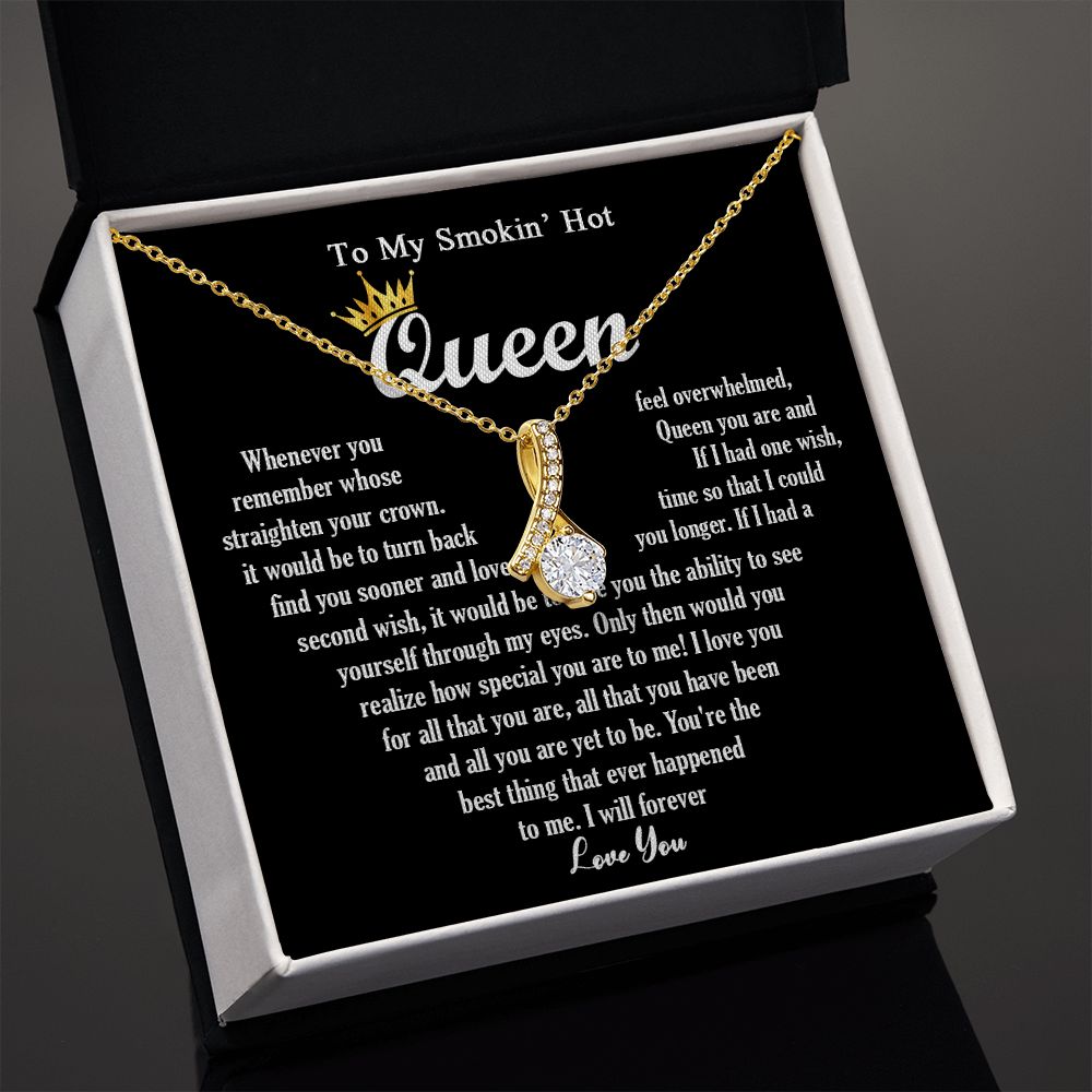 444B To My Smokin Hot Queen Crown Necklace Gift For Wife Soulmate Valentines Day Gift