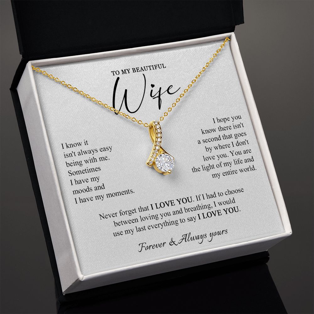 558B Beautiful Wife Necklace, Gift for Wife Necklace from Husband, Wife Birthday Gift