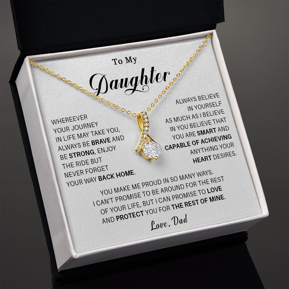 594B To My Daughter Necklace, Gift For Daughter From Dad, Daughter Father Necklace