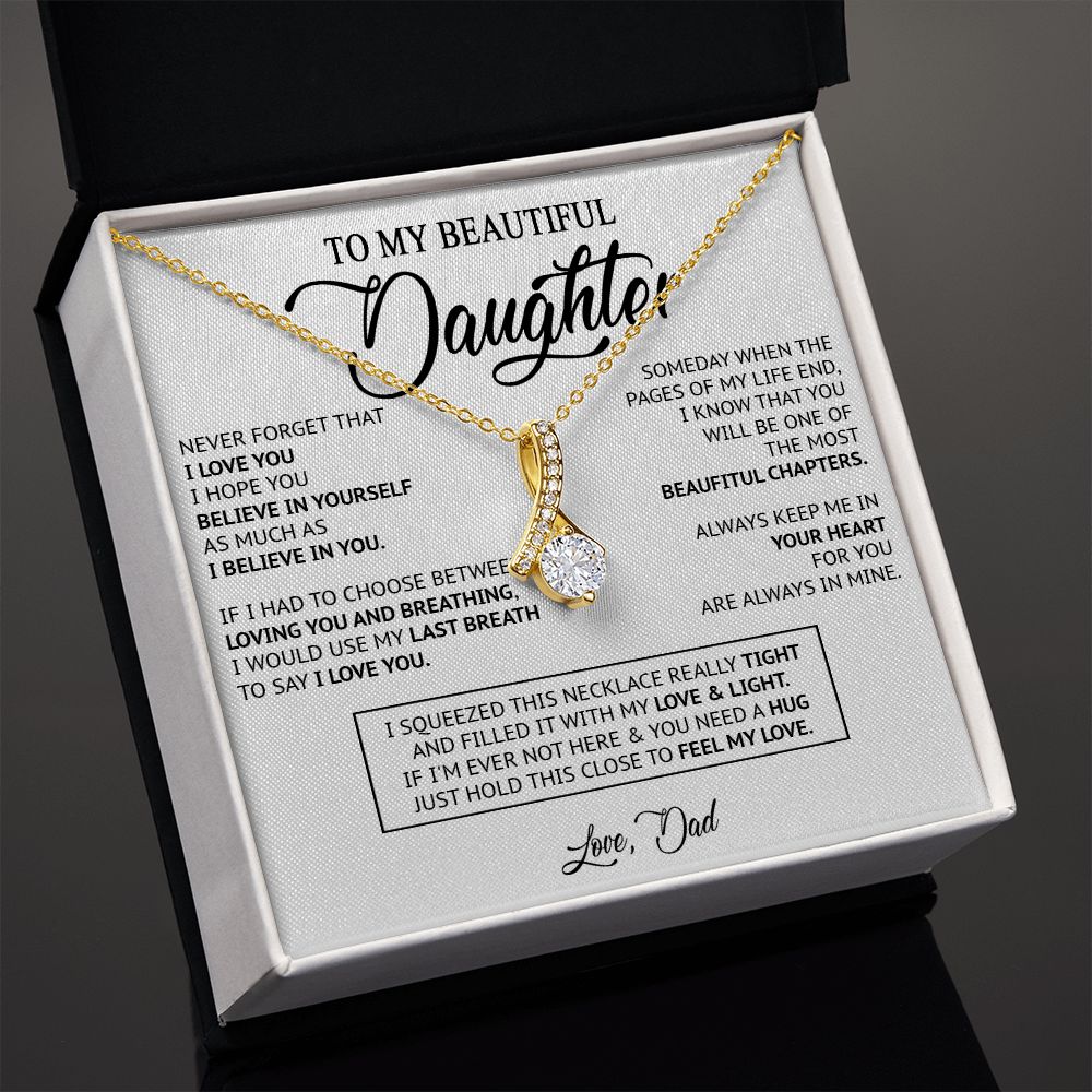 479B To My Daughter Necklace, Birthday Gift For Daughter From Dad, Xmas Gifts for Her