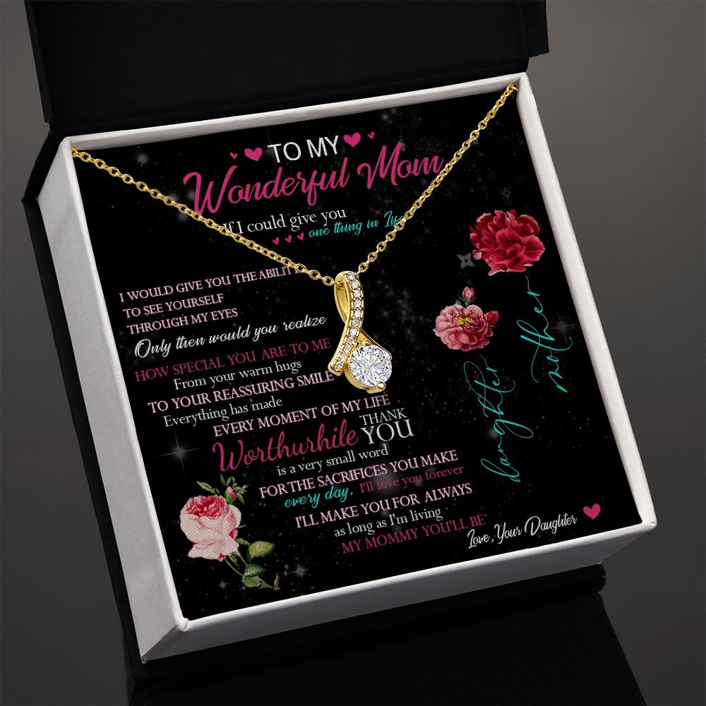 429B To My Beautiful Mom Necklace Mothers Day Gift From Daughter, Gift Birthday For Mom