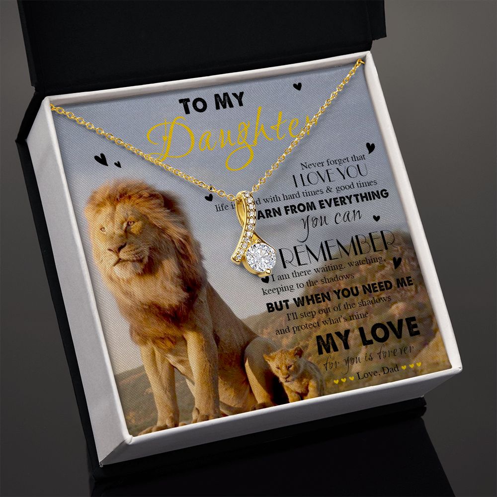 383B Lion To My Daughter Necklace, Gift From Dad, Necklace Gift Birthday, Holiday