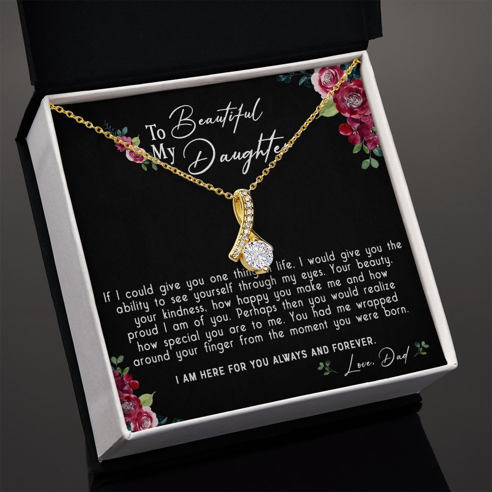 119B Daughter Necklace, To My Beautiful Daughter Necklace Gift From Dad, Xmas Gift